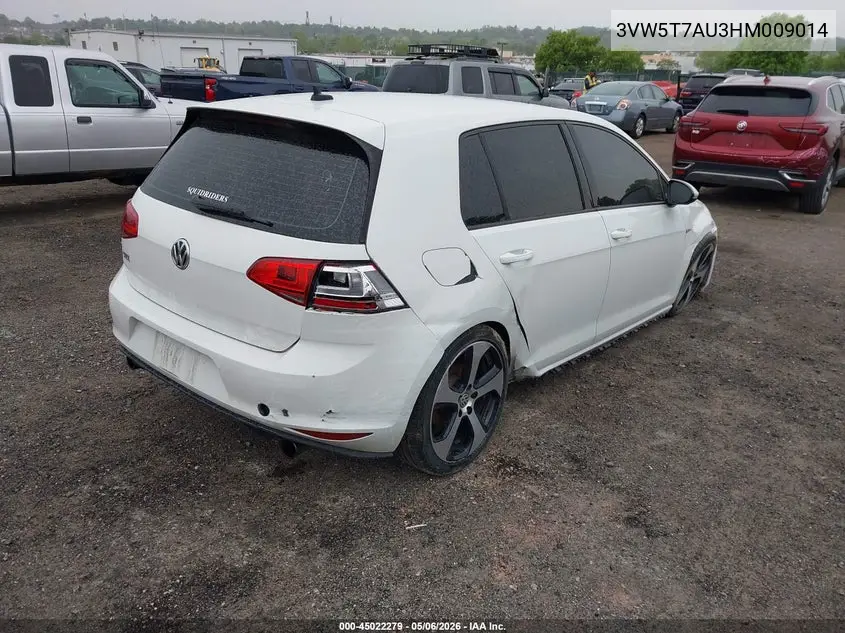 2017 Volkswagen Golf Gti S 4-Door VIN: 3VW5T7AU3HM009014 Lot: 45022279