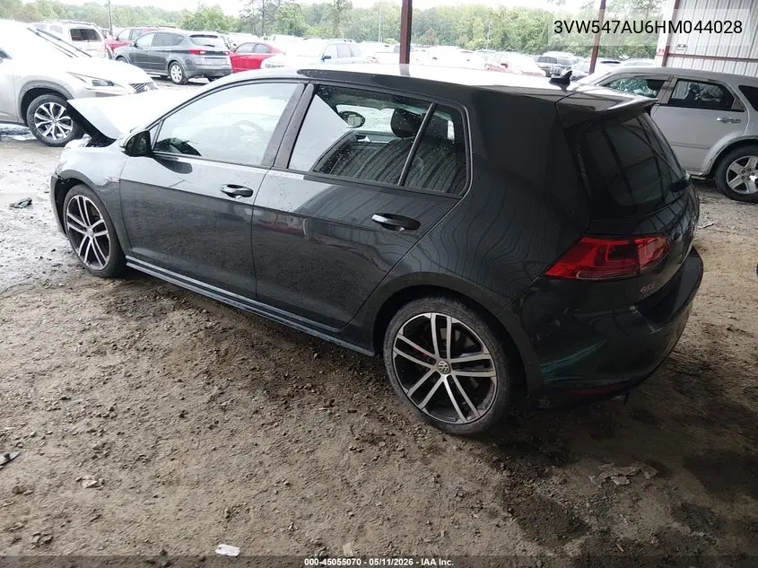 2017 Volkswagen Golf Gti Autobahn 4-Door/S 4-Door/Se 4-Door/Sport 4-Door VIN: 3VW547AU6HM044028 Lot: 45055070