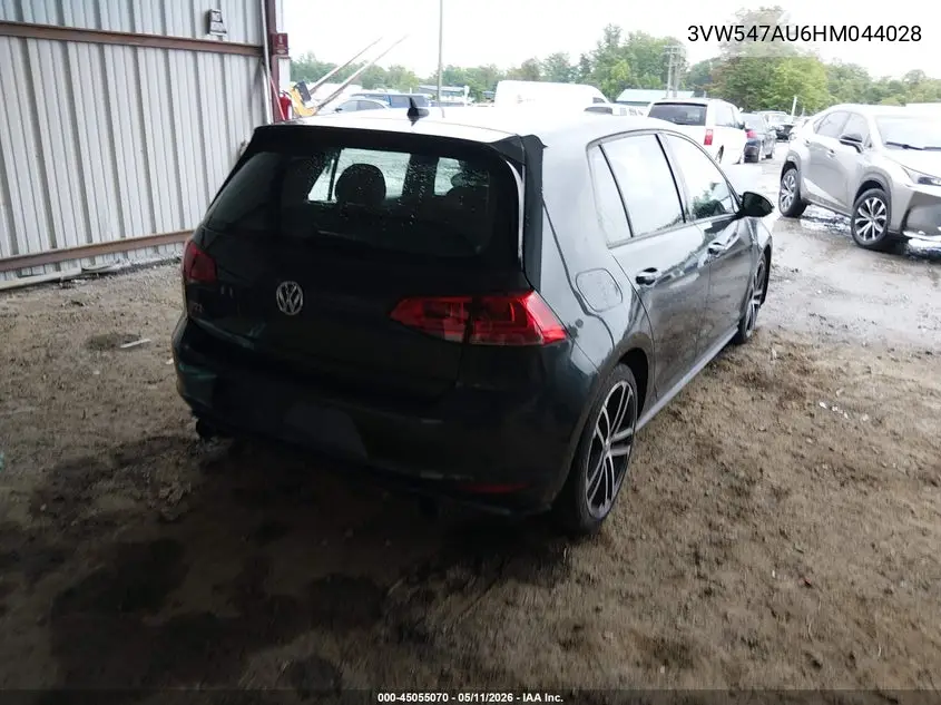 2017 Volkswagen Golf Gti Autobahn 4-Door/S 4-Door/Se 4-Door/Sport 4-Door VIN: 3VW547AU6HM044028 Lot: 45055070