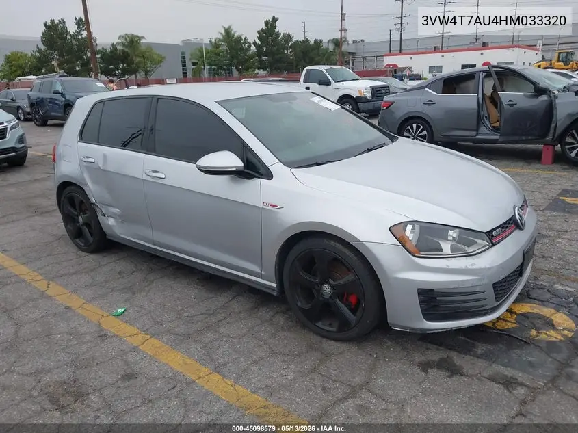 2017 Volkswagen Golf Gti Autobahn 4-Door/S 4-Door/Se 4-Door/Sport 4-Door VIN: 3VW4T7AU4HM033320 Lot: 45098579
