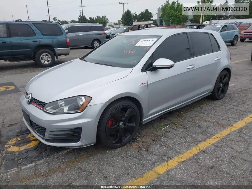 2017 Volkswagen Golf Gti Autobahn 4-Door/S 4-Door/Se 4-Door/Sport 4-Door VIN: 3VW4T7AU4HM033320 Lot: 45098579