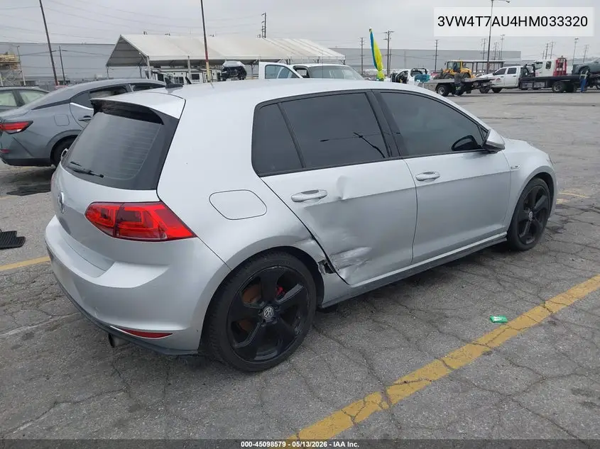 2017 Volkswagen Golf Gti Autobahn 4-Door/S 4-Door/Se 4-Door/Sport 4-Door VIN: 3VW4T7AU4HM033320 Lot: 45098579
