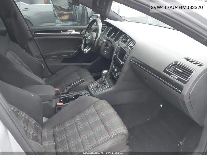 2017 Volkswagen Golf Gti Autobahn 4-Door/S 4-Door/Se 4-Door/Sport 4-Door VIN: 3VW4T7AU4HM033320 Lot: 45098579
