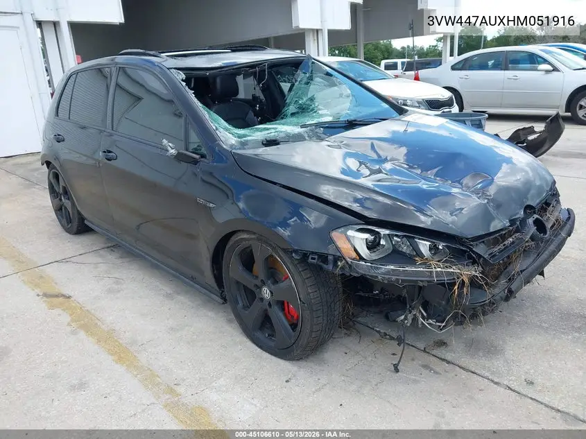 2017 Volkswagen Golf Gti Autobahn 4-Door/S 4-Door/Se 4-Door/Sport 4-Door VIN: 3VW447AUXHM051916 Lot: 45106610