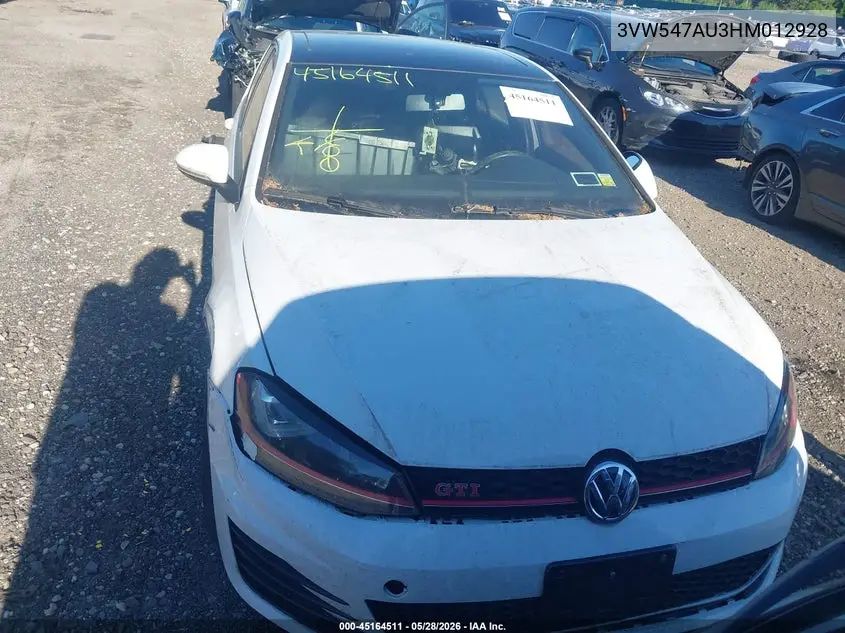 2017 Volkswagen Golf Gti Se 4-Door VIN: 3VW547AU3HM012928 Lot: 45164511