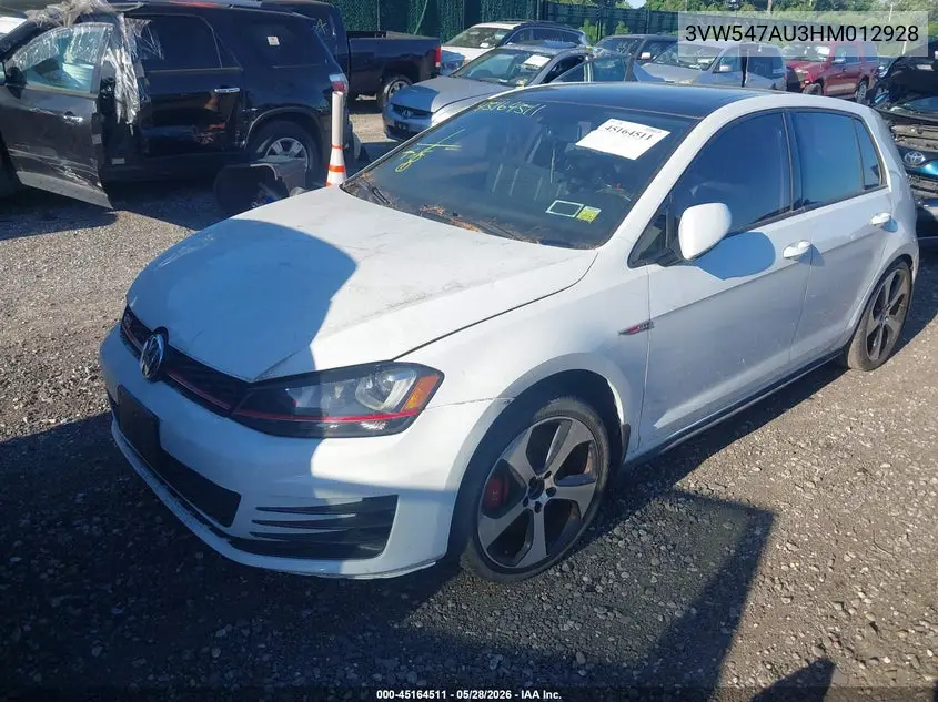 2017 Volkswagen Golf Gti Se 4-Door VIN: 3VW547AU3HM012928 Lot: 45164511