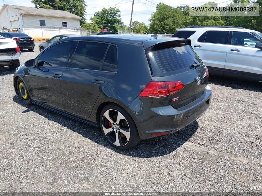 2017 Volkswagen Golf Gti Se 4-Door VIN: 3VW547AU8HM008387 Lot: 45233072