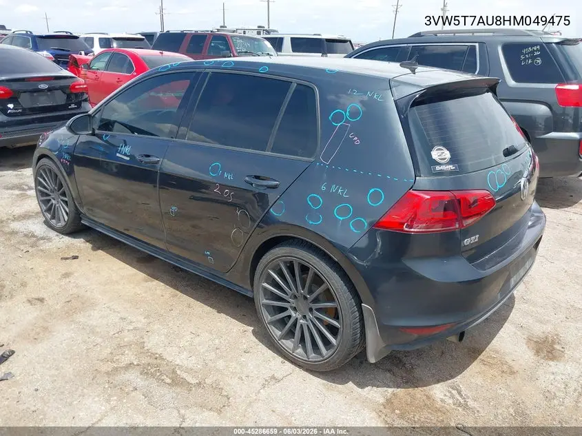 2017 Volkswagen Golf Gti Autobahn 4-Door/S 4-Door/Se 4-Door/Sport 4-Door VIN: 3VW5T7AU8HM049475 Lot: 45286659