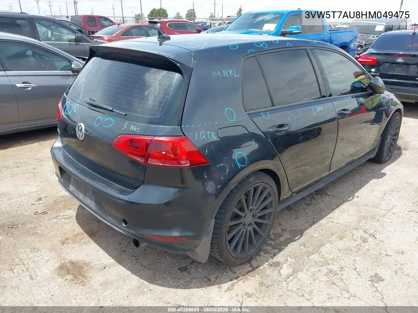 2017 Volkswagen Golf Gti Autobahn 4-Door/S 4-Door/Se 4-Door/Sport 4-Door VIN: 3VW5T7AU8HM049475 Lot: 45286659
