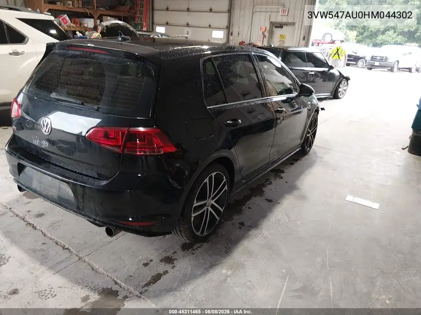 2017 Volkswagen Golf Gti Autobahn 4-Door/S 4-Door/Se 4-Door/Sport 4-Door VIN: 3VW547AU0HM044302 Lot: 45311465