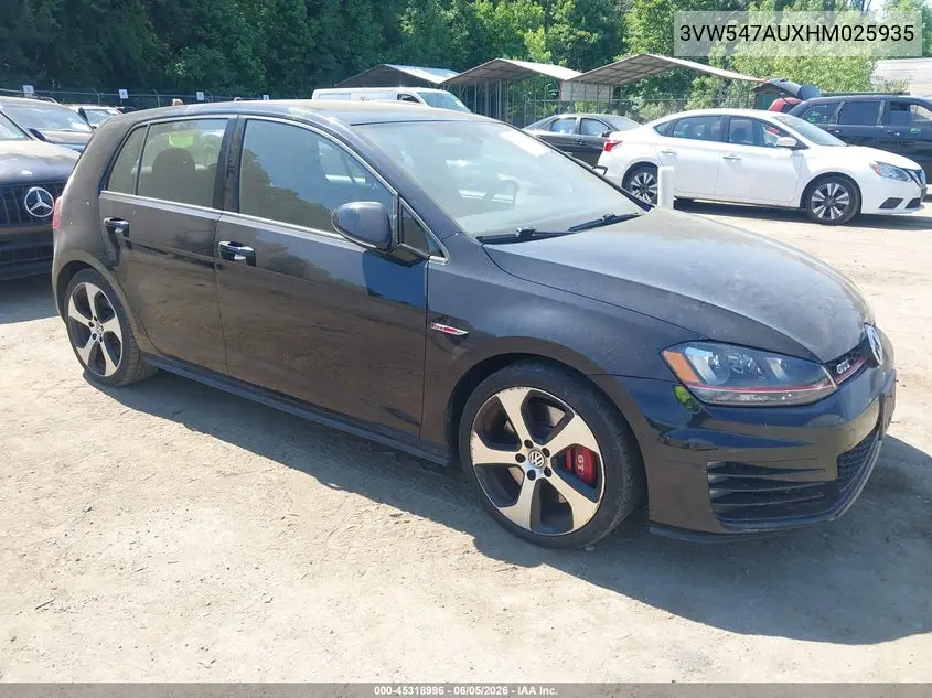 2017 Volkswagen Golf Gti Autobahn 4-Door/S 4-Door/Se 4-Door/Sport 4-Door VIN: 3VW547AUXHM025935 Lot: 45318996