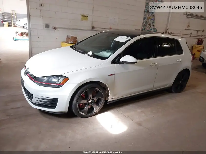 2017 Volkswagen Golf Gti Se 4-Door VIN: 3VW447AUXHM008046 Lot: 45338929