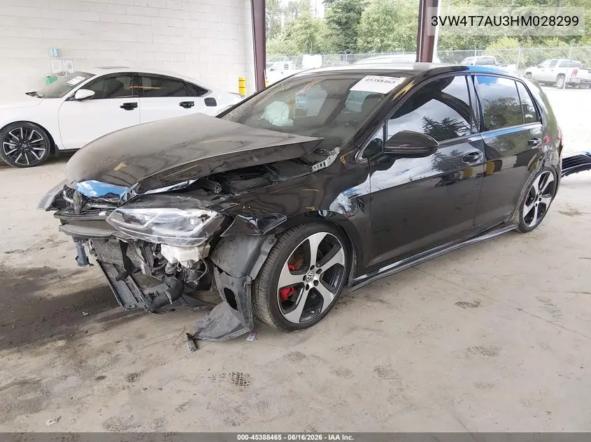 2017 Volkswagen Golf Gti Autobahn 4-Door/S 4-Door/Se 4-Door/Sport 4-Door VIN: 3VW4T7AU3HM028299 Lot: 45388465