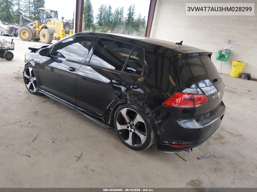 2017 Volkswagen Golf Gti Autobahn 4-Door/S 4-Door/Se 4-Door/Sport 4-Door VIN: 3VW4T7AU3HM028299 Lot: 45388465