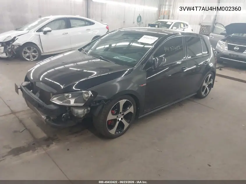 2017 Volkswagen Golf Gti S 4-Door VIN: 3VW4T7AU4HM002360 Lot: 45432422