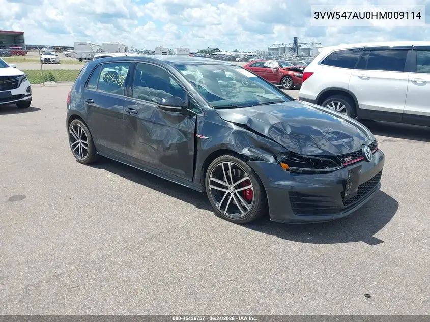 2017 Volkswagen Golf Gti Sport 4-Door VIN: 3VW547AU0HM009114 Lot: 45436757