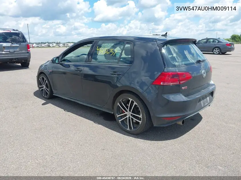 2017 Volkswagen Golf Gti Sport 4-Door VIN: 3VW547AU0HM009114 Lot: 45436757