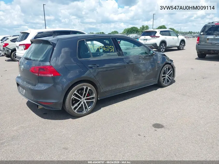 2017 Volkswagen Golf Gti Sport 4-Door VIN: 3VW547AU0HM009114 Lot: 45436757