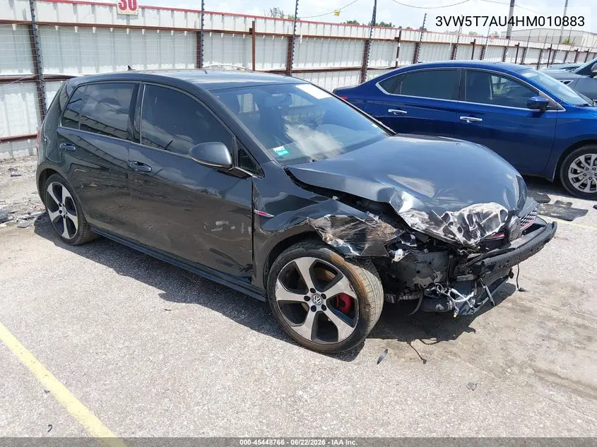 2017 Volkswagen Golf Gti S 4-Door VIN: 3VW5T7AU4HM010883 Lot: 45448766