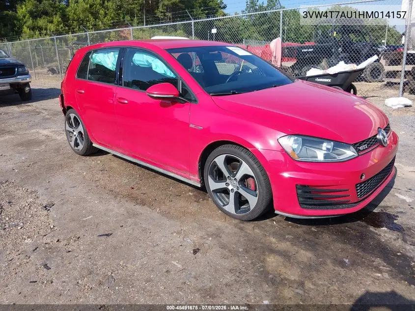 2017 Volkswagen Golf Gti Autobahn 4-Door/S 4-Door/Se 4-Door/Sport 4-Door VIN: 3VW4T7AU1HM014157 Lot: 45491675