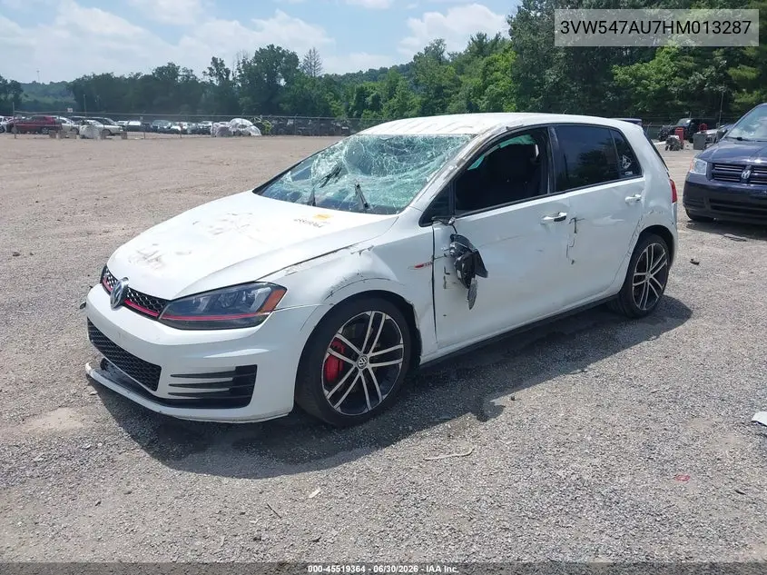 2017 Volkswagen Golf Gti Autobahn 4-Door/S 4-Door/Se 4-Door/Sport 4-Door VIN: 3VW547AU7HM013287 Lot: 45519364