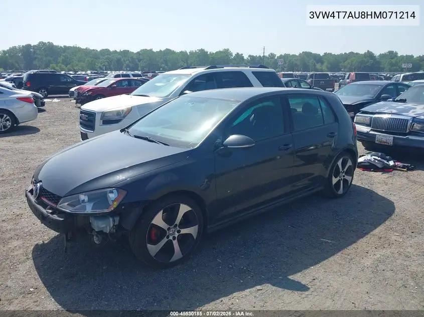 2017 Volkswagen Golf Gti Autobahn 4-Door/S 4-Door/Se 4-Door/Sport 4-Door VIN: 3VW4T7AU8HM071214 Lot: 45530185