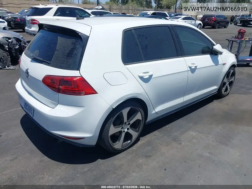2017 Volkswagen Golf Gti Autobahn 4-Door/S 4-Door/Se 4-Door/Sport 4-Door VIN: 3VW4T7AU2HM066980 Lot: 45532772