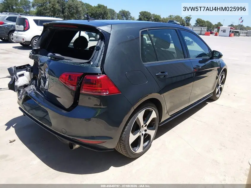 2017 Volkswagen Golf Gti Autobahn 4-Door/S 4-Door/Se 4-Door/Sport 4-Door VIN: 3VW5T7AU4HM025996 Lot: 45540797