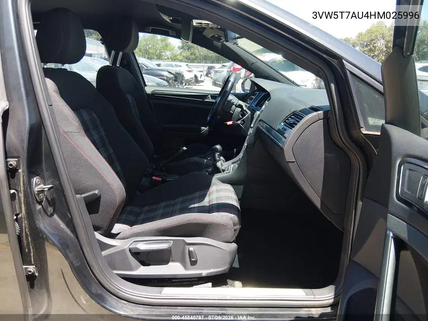 2017 Volkswagen Golf Gti Autobahn 4-Door/S 4-Door/Se 4-Door/Sport 4-Door VIN: 3VW5T7AU4HM025996 Lot: 45540797