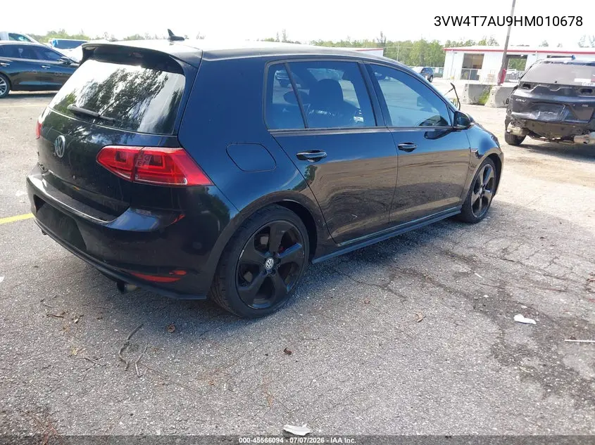 2017 Volkswagen Golf Gti S 4-Door VIN: 3VW4T7AU9HM010678 Lot: 45566094