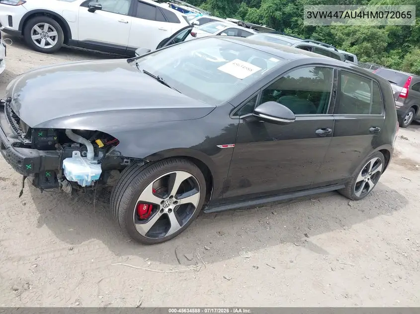 2017 Volkswagen Golf Gti Autobahn 4-Door/S 4-Door/Se 4-Door/Sport 4-Door VIN: 3VW447AU4HM072065 Lot: 45634588
