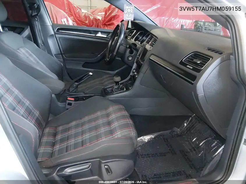 2017 Volkswagen Golf Gti Autobahn 4-Door/S 4-Door/Se 4-Door/Sport 4-Door VIN: 3VW5T7AU7HM059155 Lot: 45638691