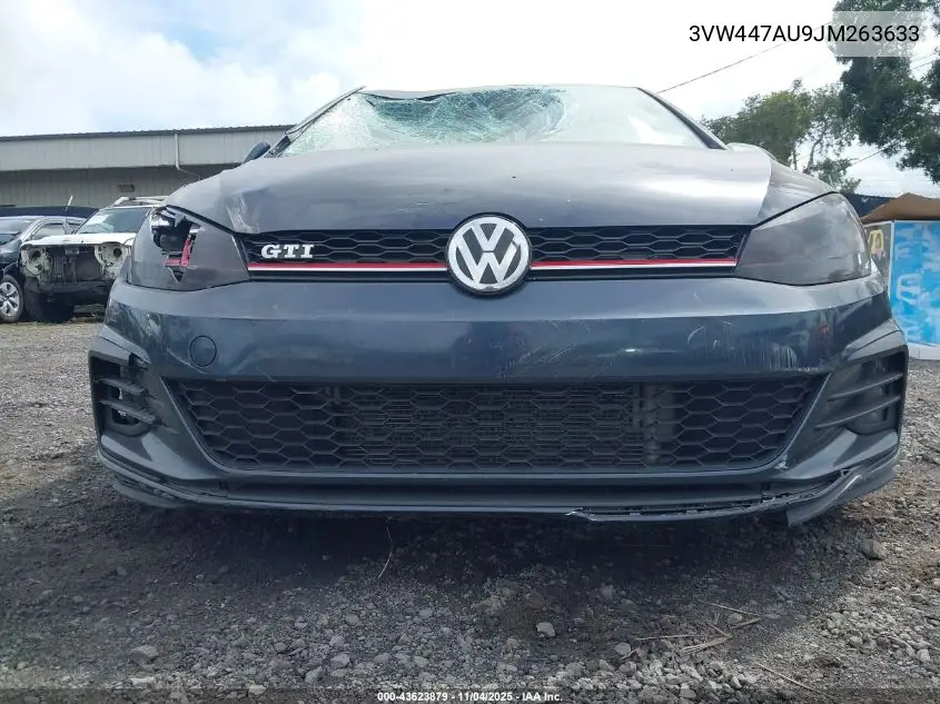 2018 Volkswagen Golf Gti 2.0T Autobahn/2.0T S/2.0T Se VIN: 3VW447AU9JM263633 Lot: 43623879