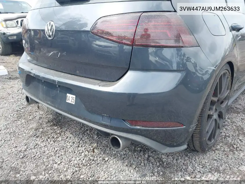 2018 Volkswagen Golf Gti 2.0T Autobahn/2.0T S/2.0T Se VIN: 3VW447AU9JM263633 Lot: 43623879