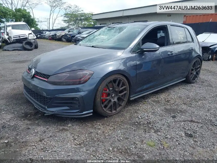 2018 Volkswagen Golf Gti 2.0T Autobahn/2.0T S/2.0T Se VIN: 3VW447AU9JM263633 Lot: 43623879
