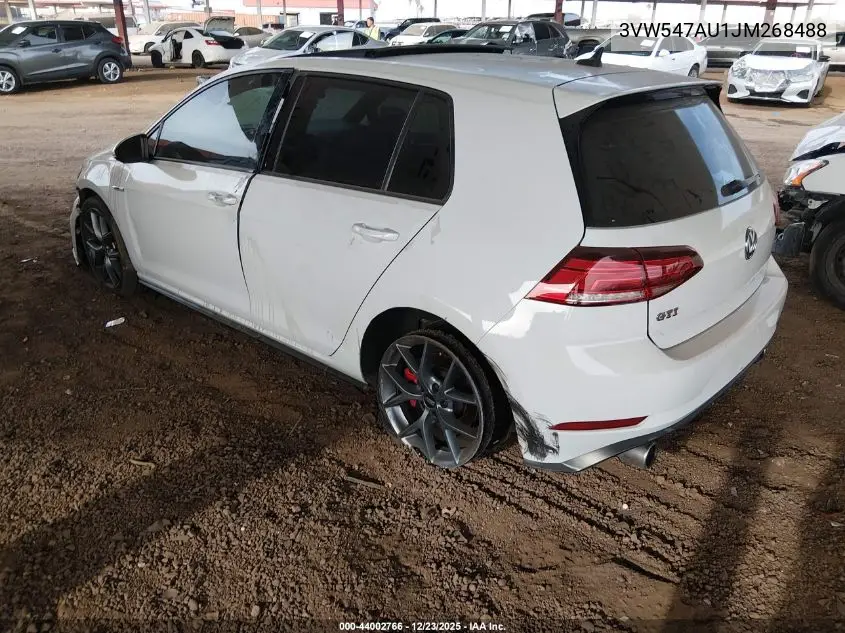 2018 Volkswagen Golf Gti 2.0T Autobahn/2.0T S/2.0T Se VIN: 3VW547AU1JM268488 Lot: 44002766