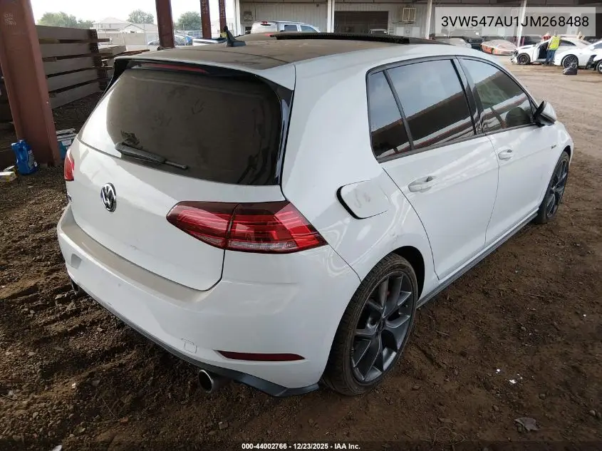 2018 Volkswagen Golf Gti 2.0T Autobahn/2.0T S/2.0T Se VIN: 3VW547AU1JM268488 Lot: 44002766