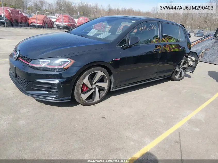 2018 Volkswagen Golf Gti 2.0T Autobahn/2.0T S/2.0T Se VIN: 3VW447AU6JM290403 Lot: 44746788