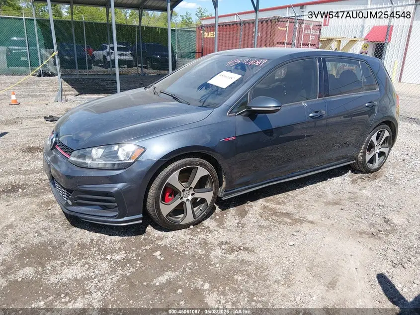 2018 Volkswagen Golf Gti 2.0T Autobahn/2.0T S/2.0T Se VIN: 3VW547AU0JM254548 Lot: 45061087