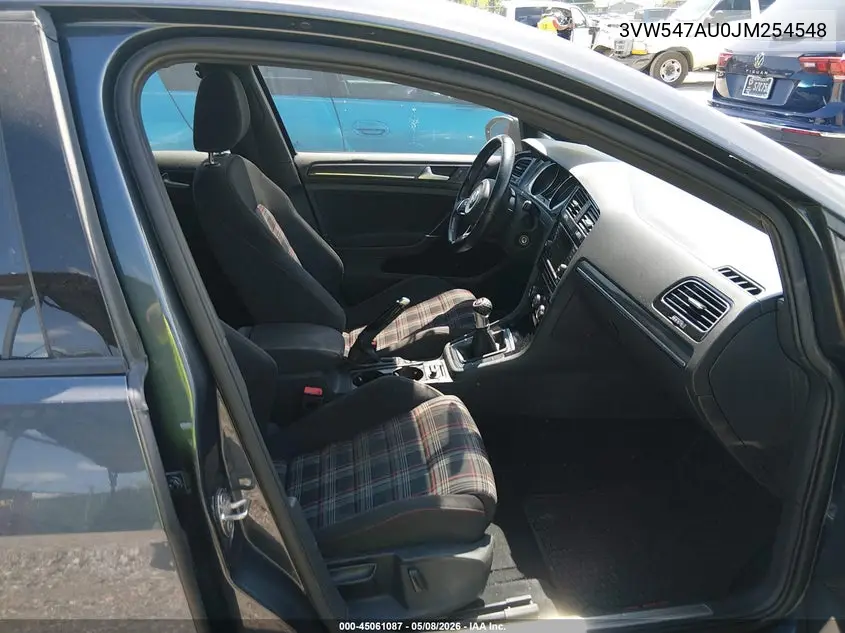 2018 Volkswagen Golf Gti 2.0T Autobahn/2.0T S/2.0T Se VIN: 3VW547AU0JM254548 Lot: 45061087