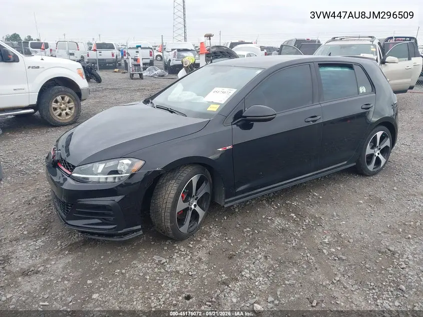 2018 Volkswagen Golf Gti 2.0T Autobahn/2.0T S/2.0T Se VIN: 3VW447AU8JM296509 Lot: 45175072