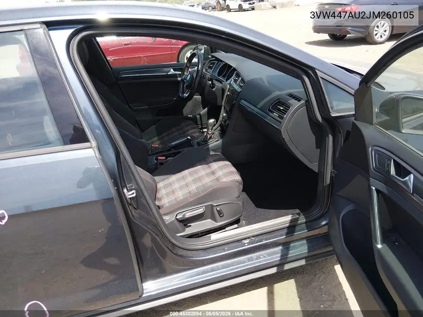 2018 Volkswagen Golf Gti 2.0T Autobahn/2.0T S/2.0T Se VIN: 3VW447AU2JM260105 Lot: 45302894