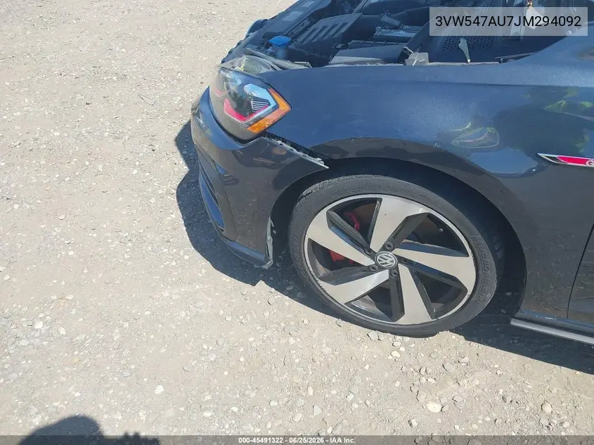 2018 Volkswagen Golf Gti 2.0T Autobahn/2.0T S/2.0T Se VIN: 3VW547AU7JM294092 Lot: 45491322