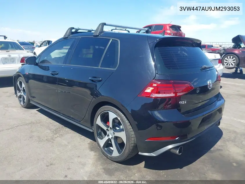 2018 Volkswagen Golf Gti 2.0T Autobahn/2.0T S/2.0T Se VIN: 3VW447AU9JM293053 Lot: 45495632