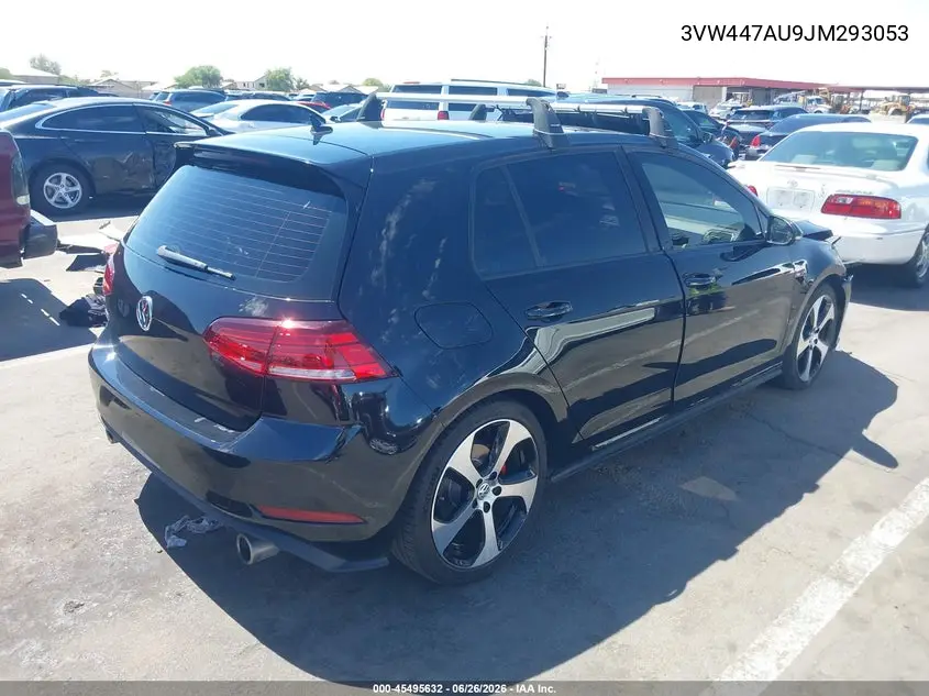 2018 Volkswagen Golf Gti 2.0T Autobahn/2.0T S/2.0T Se VIN: 3VW447AU9JM293053 Lot: 45495632