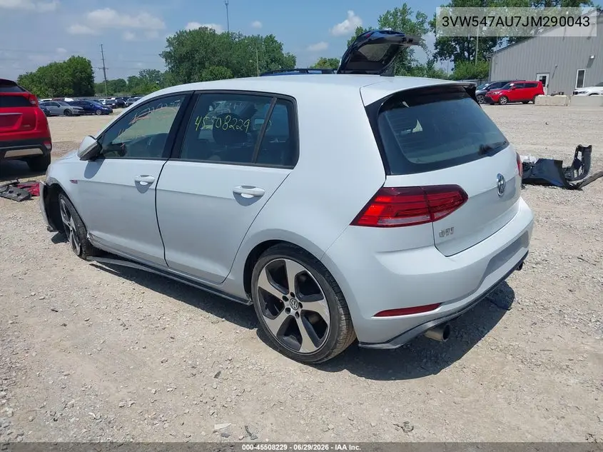 2018 Volkswagen Golf Gti 2.0T Autobahn/2.0T S/2.0T Se VIN: 3VW547AU7JM290043 Lot: 45508229