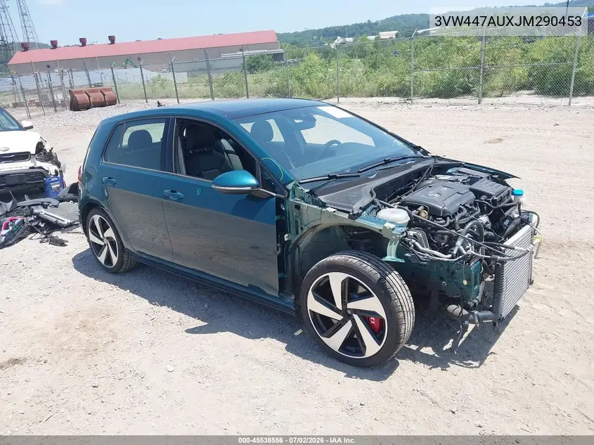 2018 Volkswagen Golf Gti 2.0T Autobahn/2.0T S/2.0T Se VIN: 3VW447AUXJM290453 Lot: 45538556