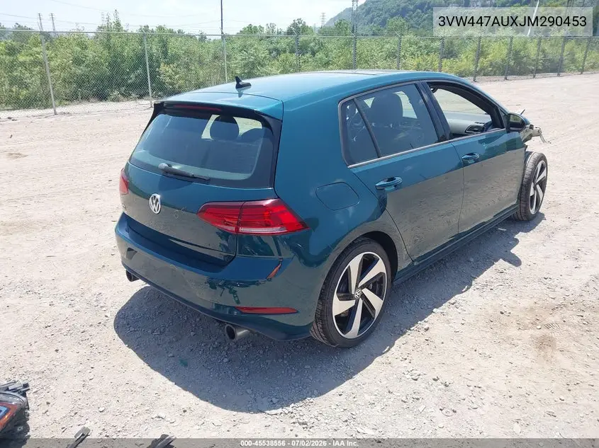 2018 Volkswagen Golf Gti 2.0T Autobahn/2.0T S/2.0T Se VIN: 3VW447AUXJM290453 Lot: 45538556