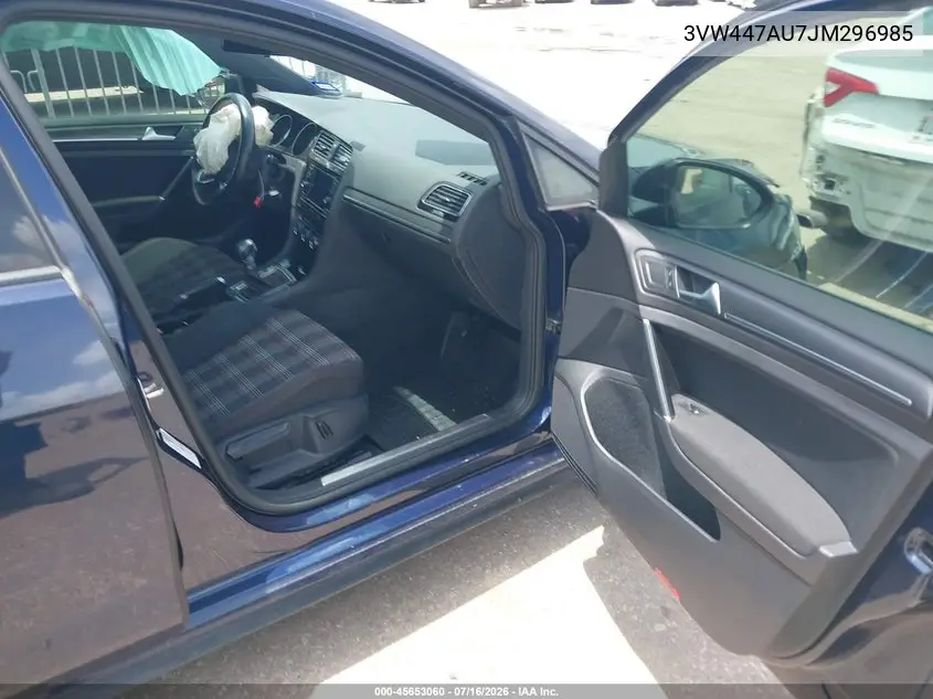 2018 Volkswagen Golf Gti 2.0T Autobahn/2.0T S/2.0T Se VIN: 3VW447AU7JM296985 Lot: 45653060