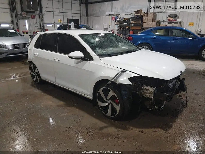 2020 Volkswagen Golf Gti 2.0T Autobahn/2.0T S/2.0T Se VIN: 3VW5T7AU0LM015782 Lot: 44677765